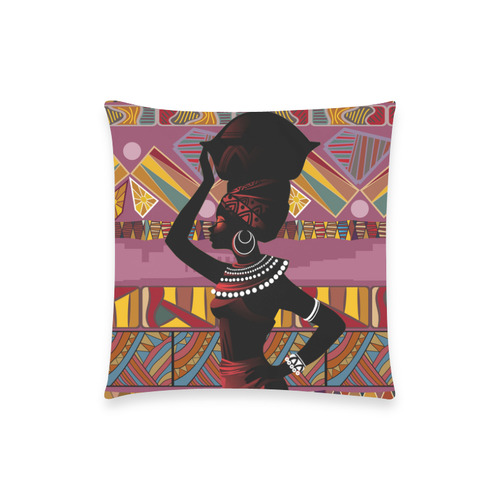 African Woman Custom  Pillow Case 18"x18" (one side) No Zipper