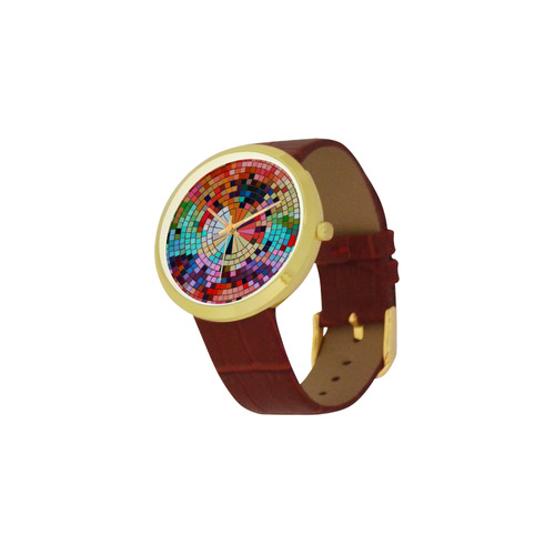 Mad Spiralize by Artdream Women's Golden Leather Strap Watch(Model 212)