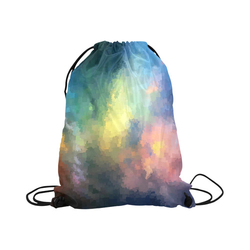 Rainbow Pixel Large Drawstring Bag Model 1604 (Twin Sides)  16.5"(W) * 19.3"(H)