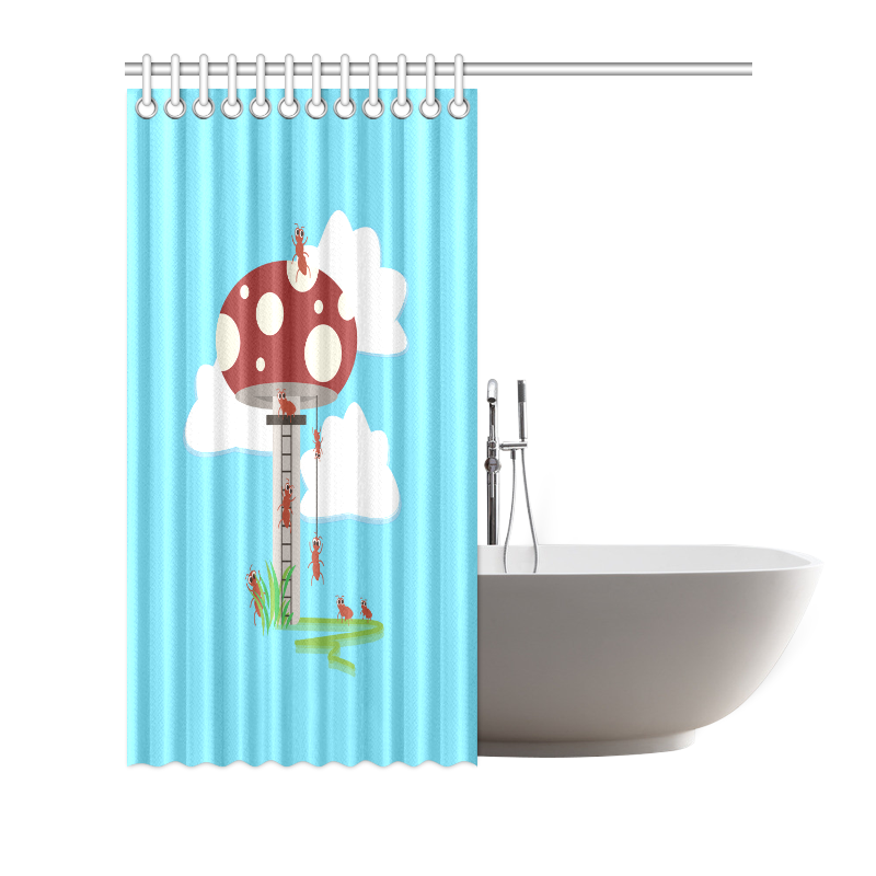 Cartoon Ants Having Fun! Shower Curtain 72"x72"