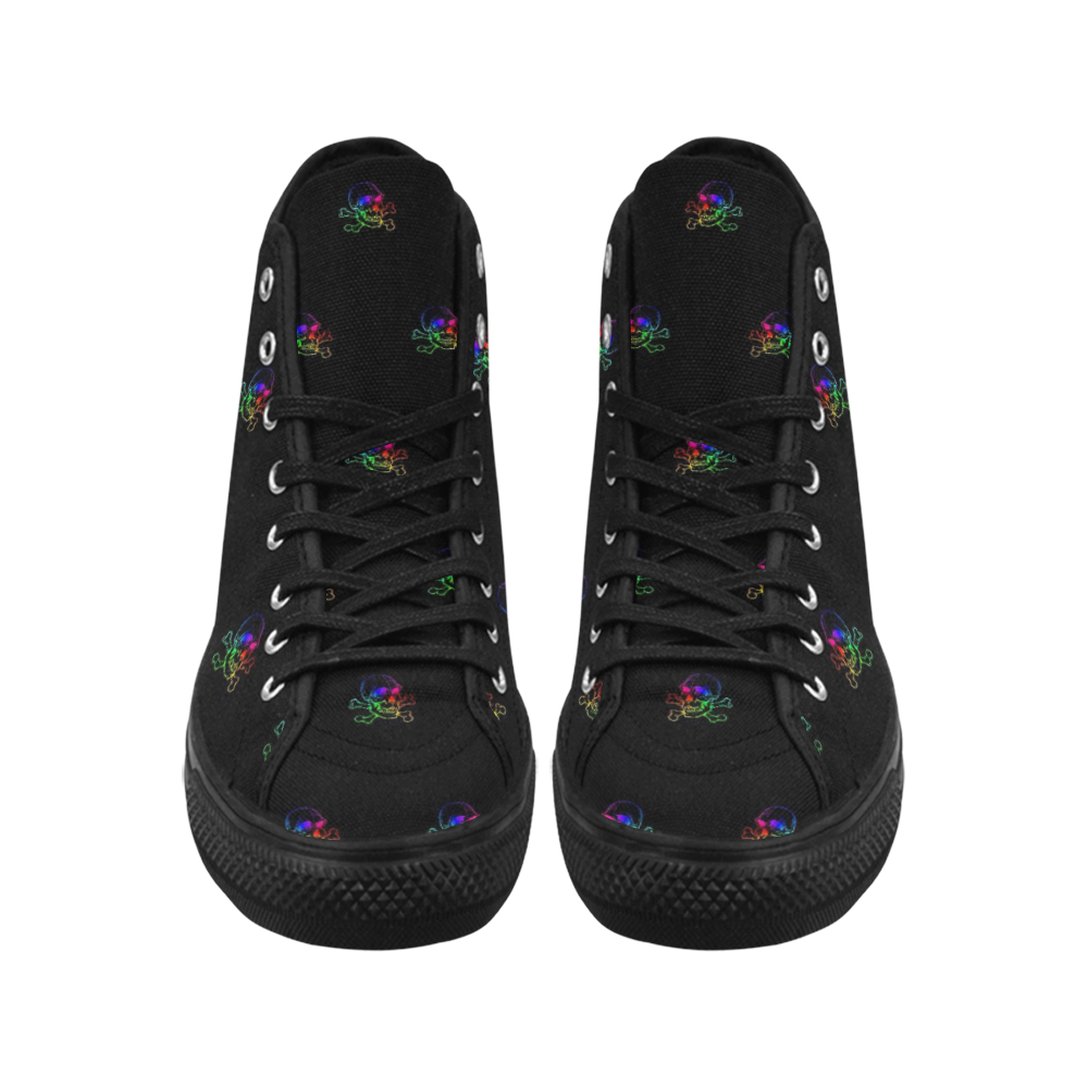 Skull 816 (Halloween) rainbow pattern Vancouver H Men's Canvas Shoes/Large (1013-1)