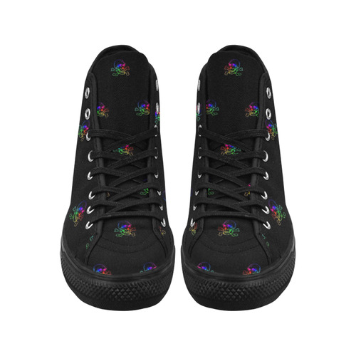 Skull 816 (Halloween) rainbow pattern Vancouver H Men's Canvas Shoes/Large (1013-1)