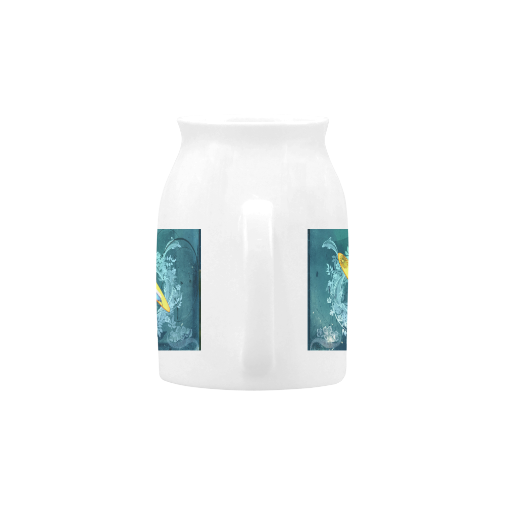 Sport, surfboard with dolphin Milk Cup (Small) 300ml