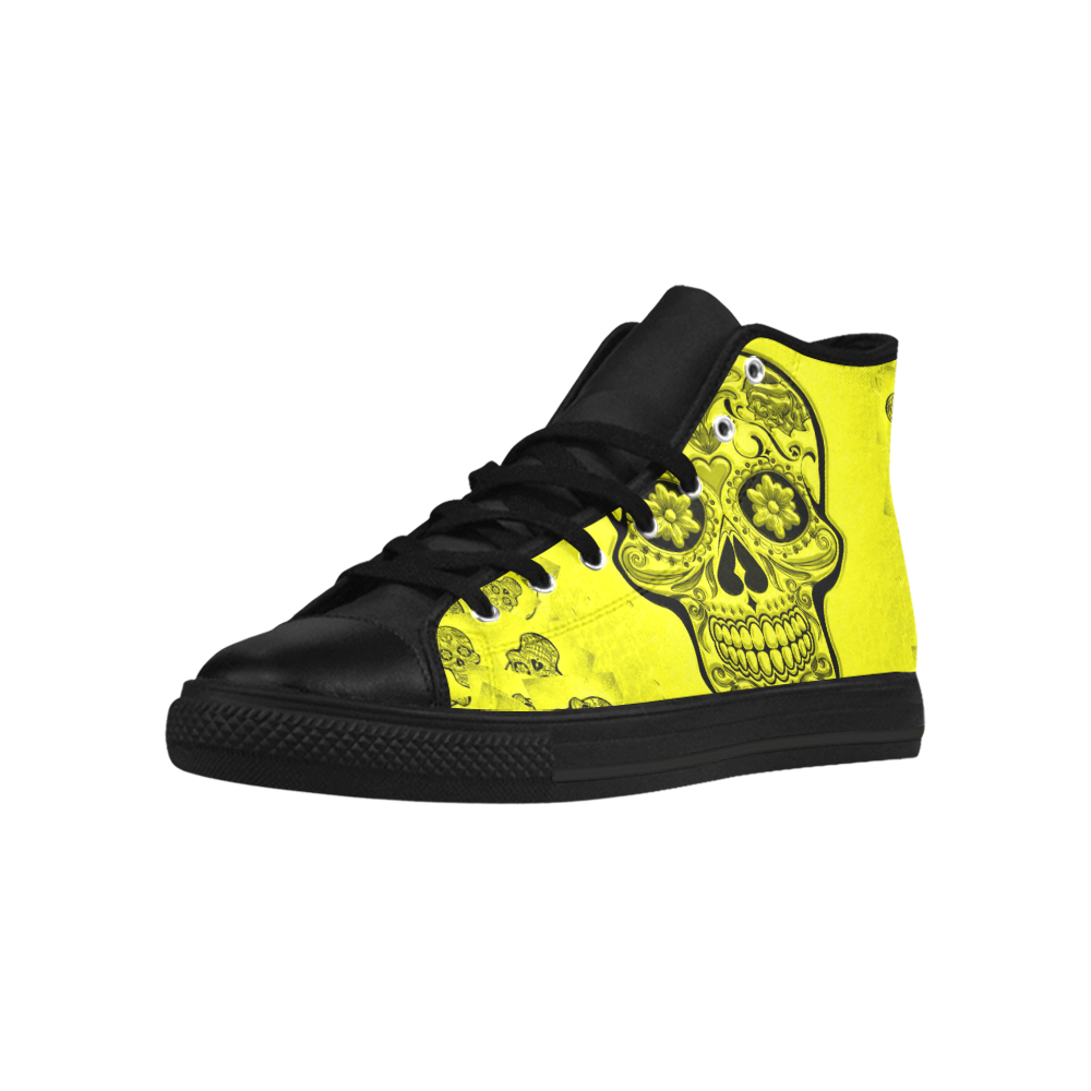 Skull20170253_by_JAMColors Aquila High Top Microfiber Leather Women's Shoes (Model 032)