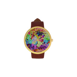 Mad Spiralize by Artdream Women's Golden Leather Strap Watch(Model 212)