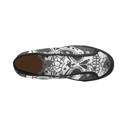 black and white Skull Vancouver H Men's Canvas Shoes (1013-1)