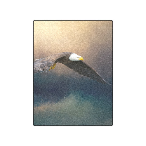 Painting flying american bald eagle Blanket 50"x60"