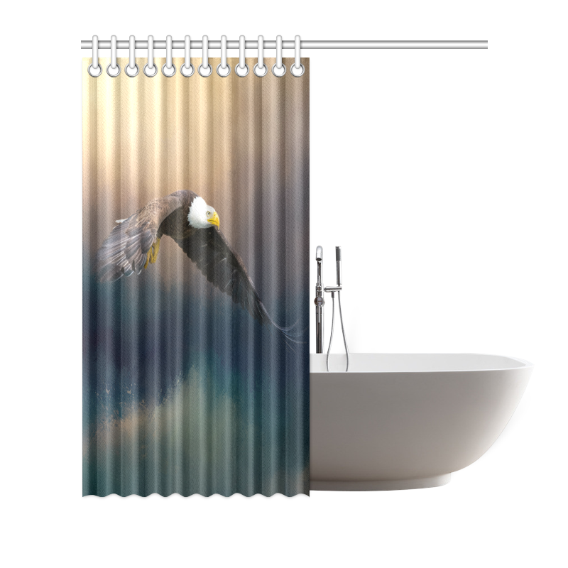 Painting flying american bald eagle Shower Curtain 72"x72"