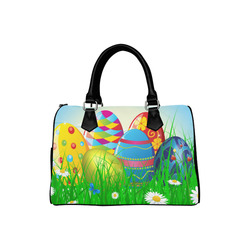 Happy Easter Eggs Butterfly Landscape Boston Handbag (Model 1621)