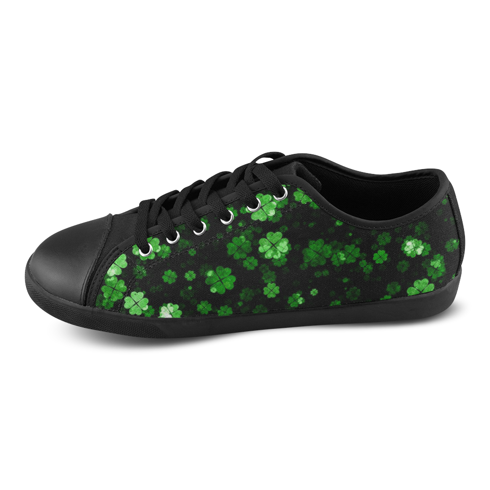 shamrocks 2 green by JamColors Canvas Shoes for Women/Large Size (Model 016)