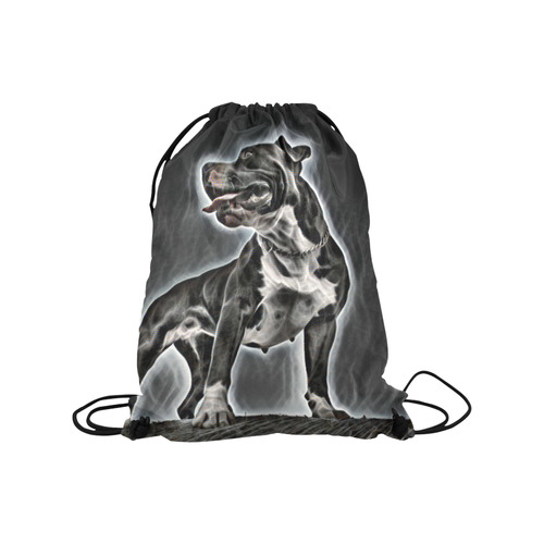 Steff Black and White Medium Drawstring Bag Model 1604 (Twin Sides) 13.8"(W) * 18.1"(H)