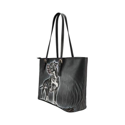 Steff Black and White Leather Tote Bag/Large (Model 1651)