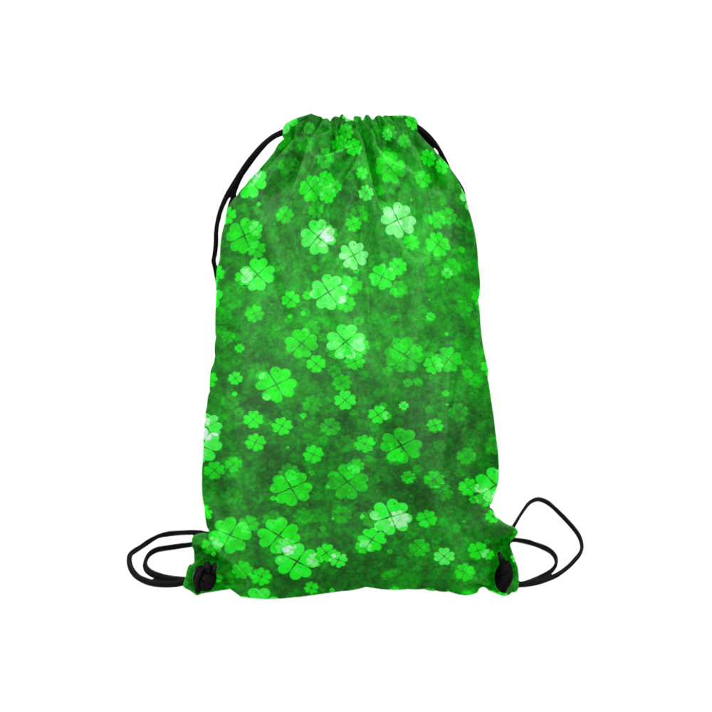 shamrocks 1 green by JamColors Small Drawstring Bag Model 1604 (Twin Sides) 11"(W) * 17.7"(H)