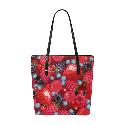 Strawberry Raspberry Blueberry Fruit Pattern Euramerican Tote Bag/Small (Model 1655)