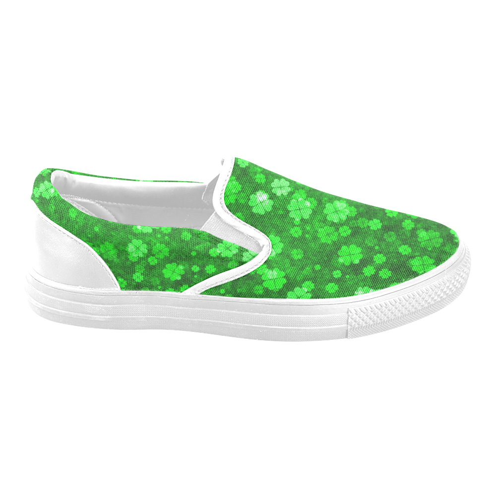 shamrocks 1 green by JamColors Men's Unusual Slip-on Canvas Shoes (Model 019)