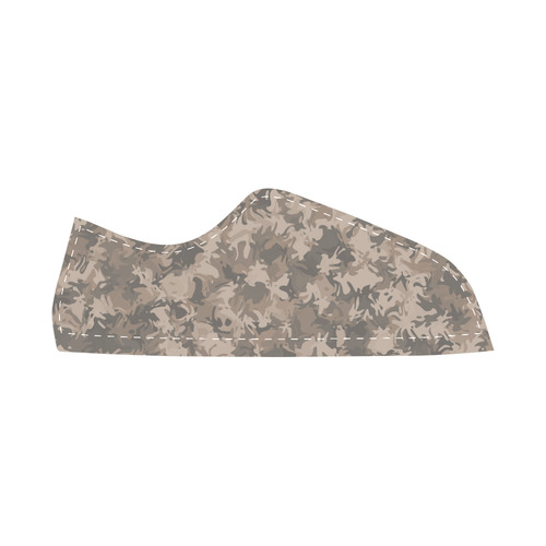 Beige Camouflage Leaves Canvas Shoes for Women/Large Size (Model 016)