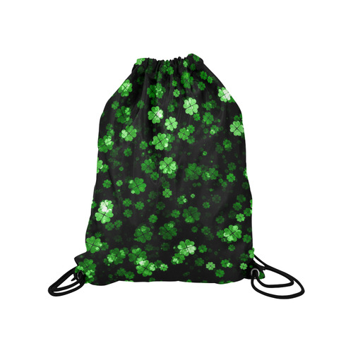 shamrocks 2 green by JamColors Medium Drawstring Bag Model 1604 (Twin Sides) 13.8"(W) * 18.1"(H)