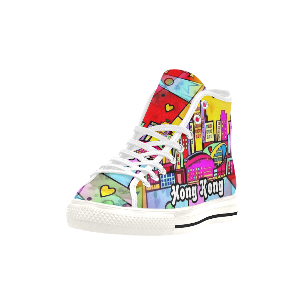 Hong Kong Popart by Nico Bielow Vancouver H Women's Canvas Shoes (1013-1)
