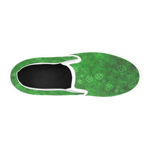 shamrocks 3 green by JamColors Slip-on Canvas Shoes for Kid (Model 019)