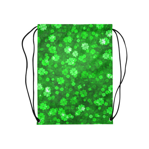 shamrocks 1 green by JamColors Medium Drawstring Bag Model 1604 (Twin Sides) 13.8"(W) * 18.1"(H)