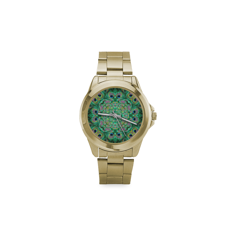 Peacock Frenzy Custom Gilt Watch(Model 101)