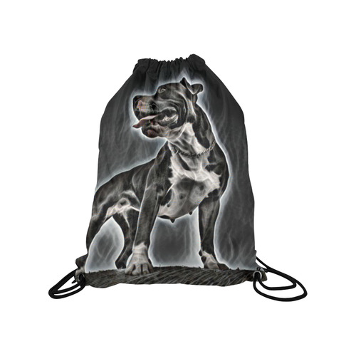 Steff Black and White Medium Drawstring Bag Model 1604 (Twin Sides) 13.8"(W) * 18.1"(H)