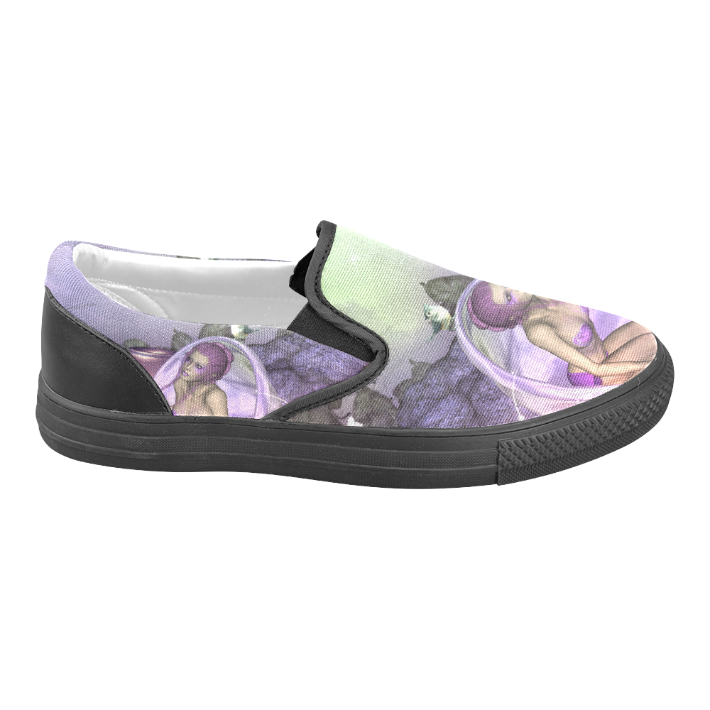 Cute fairy Slip-on Canvas Shoes for Men/Large Size (Model 019)