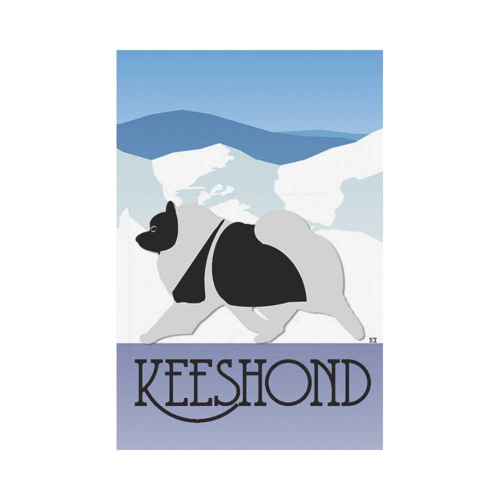 Keeshond  Rockin the Rockies 3 Garden Flag 12‘’x18‘’（Without Flagpole）
