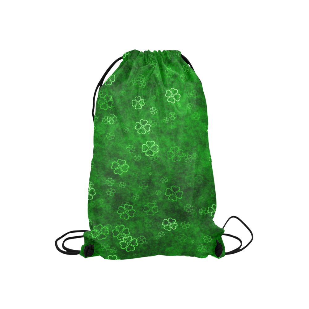 shamrocks 3 green by JamColors Small Drawstring Bag Model 1604 (Twin Sides) 11"(W) * 17.7"(H)