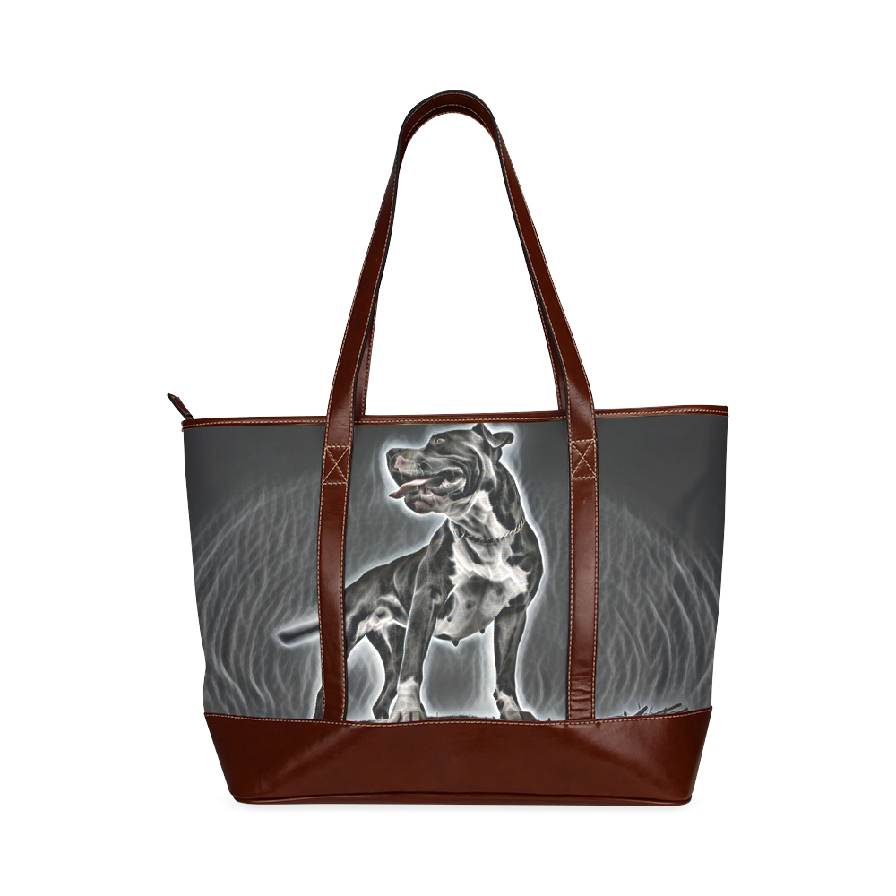 Steff Black and White Tote Handbag (Model 1642)