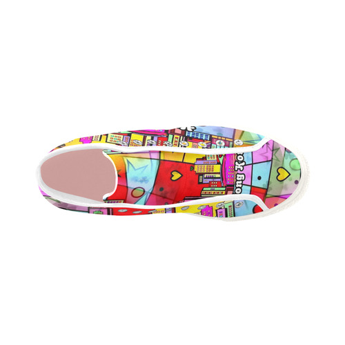 Hong Kong Popart by Nico Bielow Vancouver H Women's Canvas Shoes (1013-1)