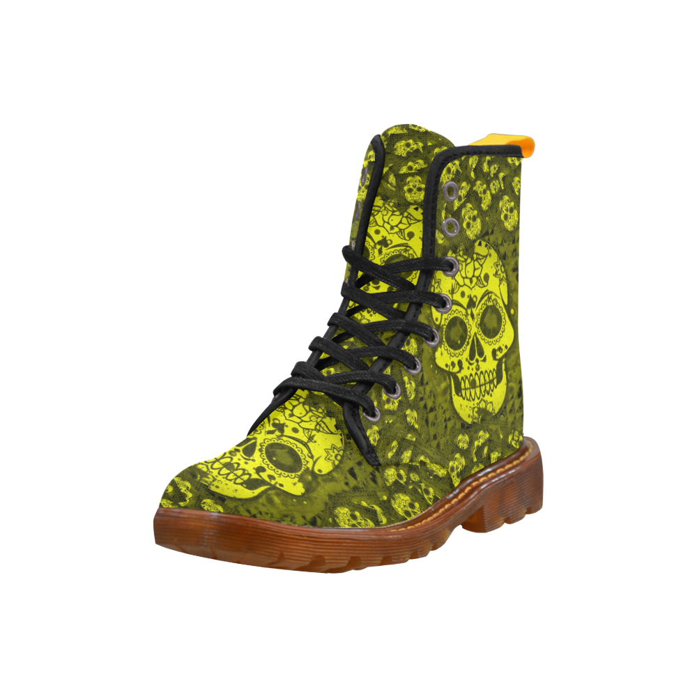 skull 317 yellow Martin Boots For Women Model 1203H