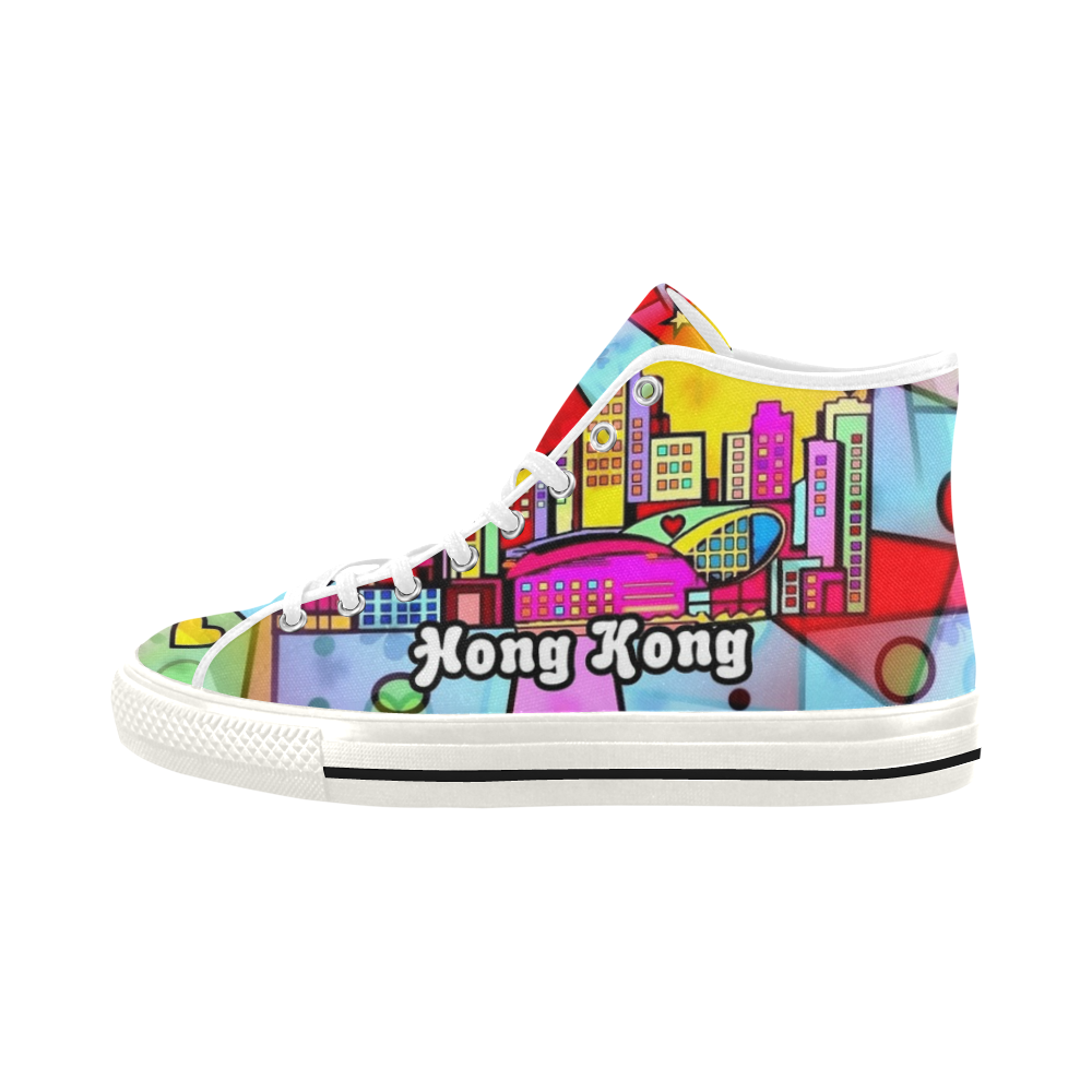 Hong Kong Popart by Nico Bielow Vancouver H Men's Canvas Shoes (1013-1)