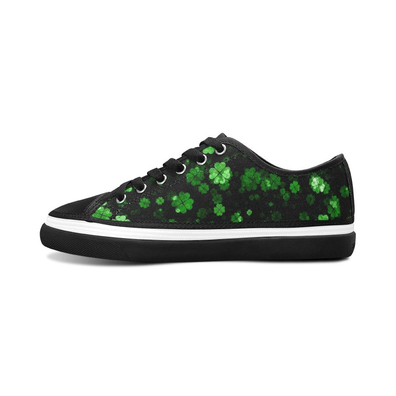 shamrocks 2 green by JamColors Women's Canvas Zipper Shoes/Large Size (Model 001)