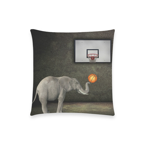 Basketball hoop on empty outdoor court Custom  Pillow Case 18"x18" (one side) No Zipper