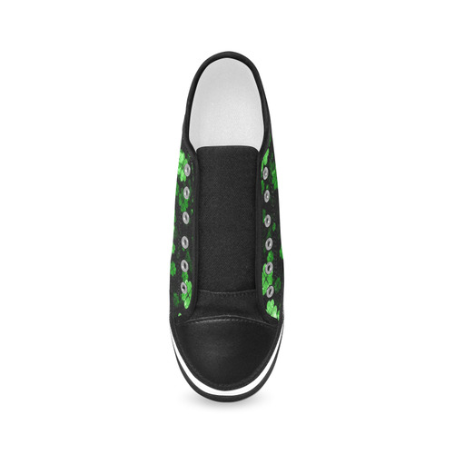 shamrocks 2 green by JamColors Women's Canvas Zipper Shoes/Large Size (Model 001)
