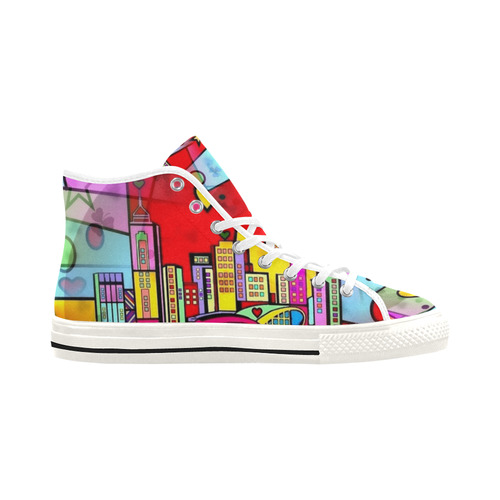 Hong Kong Popart by Nico Bielow Vancouver H Men's Canvas Shoes (1013-1)