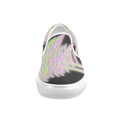 Abstract Waves Women's Unusual Slip-on Canvas Shoes (Model 019)
