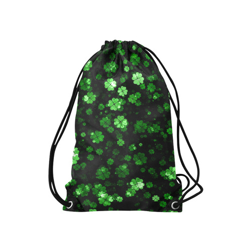 shamrocks 2 green by JamColors Small Drawstring Bag Model 1604 (Twin Sides) 11"(W) * 17.7"(H)