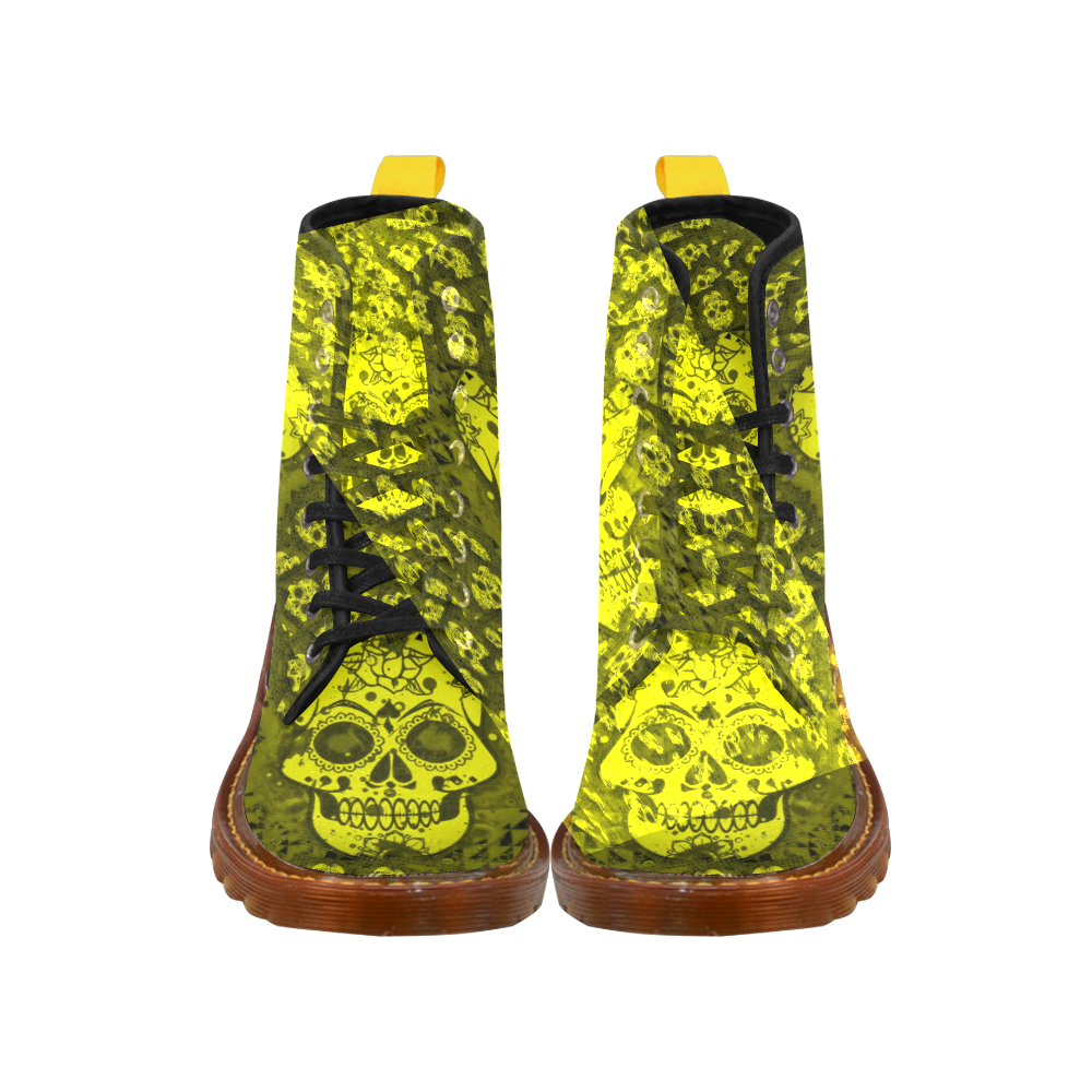 skull 317 yellow Martin Boots For Women Model 1203H