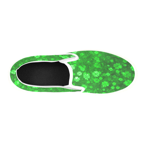 shamrocks 1 green by JamColors Slip-on Canvas Shoes for Kid (Model 019)