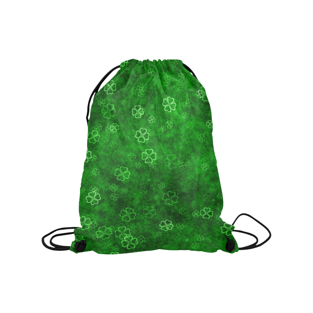 shamrocks 3 green by JamColors Medium Drawstring Bag Model 1604 (Twin Sides) 13.8"(W) * 18.1"(H)