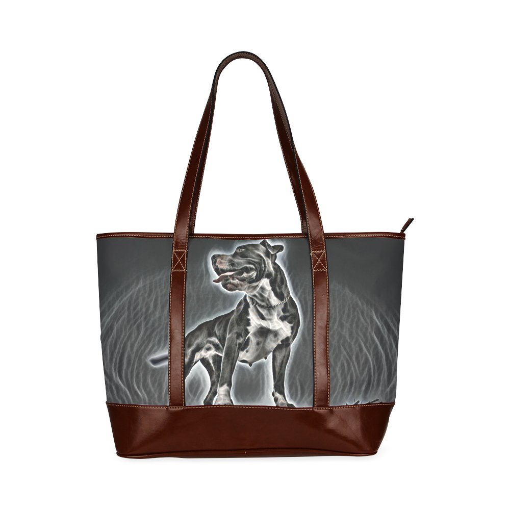 Steff Black and White Tote Handbag (Model 1642)