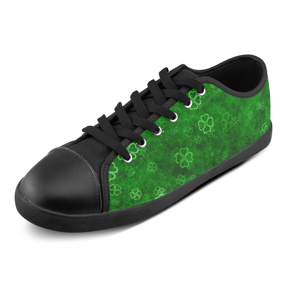 shamrocks 3 green by JamColors Canvas Shoes for Women/Large Size (Model 016)