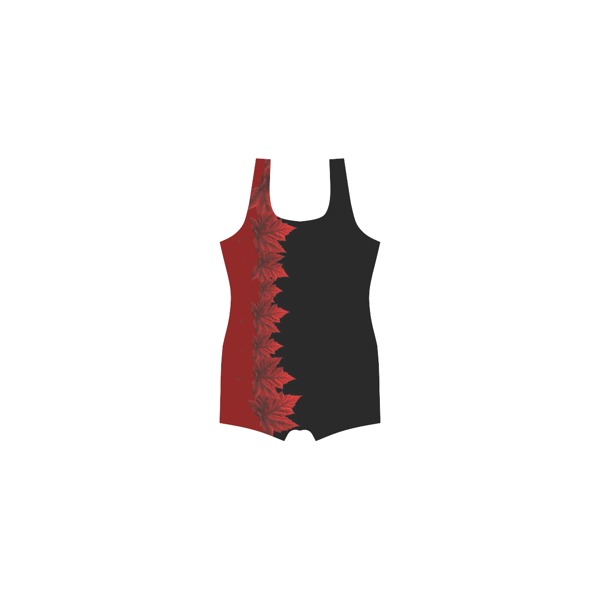 Canada Maple Leaf Swimsuits Black Classic One Piece Swimwear (Model S03)