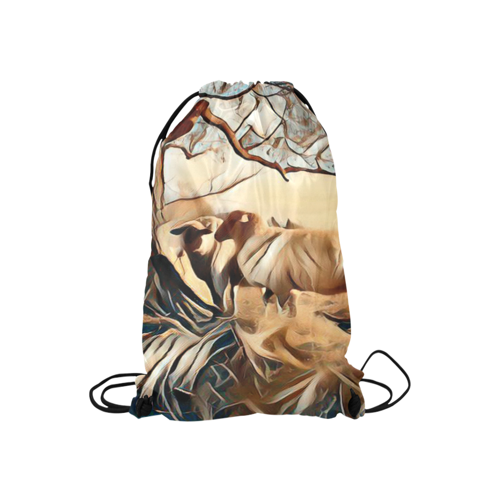 Farmers Lovely World Small Drawstring Bag Model 1604 (Twin Sides) 11"(W) * 17.7"(H)