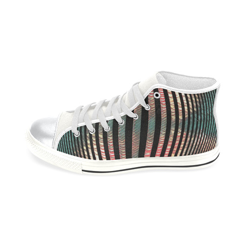 Optical Illusion High Top Canvas Shoes for Kid (Model 017)