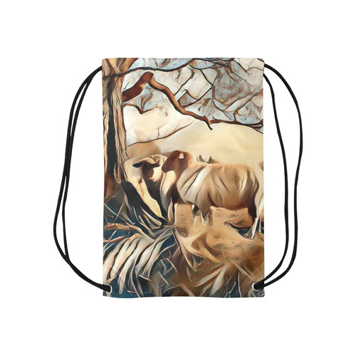 Farmers Lovely World Small Drawstring Bag Model 1604 (Twin Sides) 11"(W) * 17.7"(H)