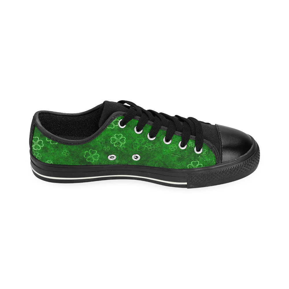 shamrocks 3 green by JamColors Low Top Canvas Shoes for Kid (Model 018)