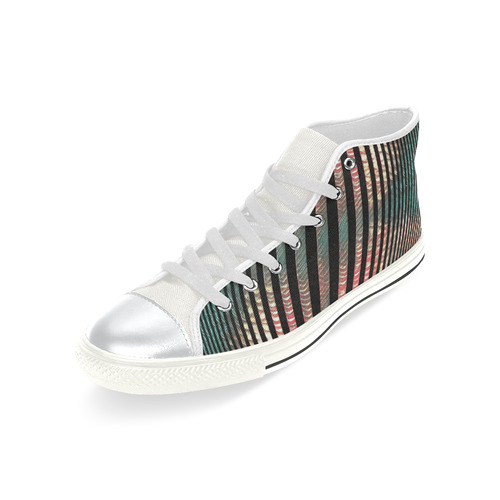 Optical Illusion High Top Canvas Shoes for Kid (Model 017)